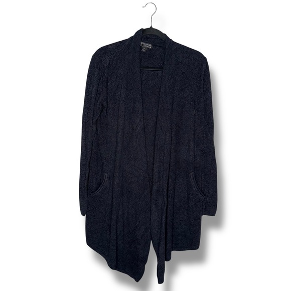 Barefoot Dreams Cardigan Women L/XL Black Excellent CozyChic Lite Duster 903 - Picture 2 of 6